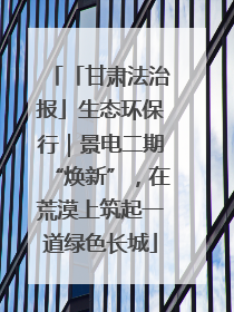 「甘肃法治报」生态环保行｜景电二期“焕新”，在荒漠上筑起一道绿色长城