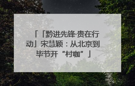 「黔进先锋·贵在行动」宋慧颖：从北京到毕节开“村咖”