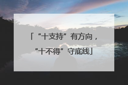 “十支持”有方向，“十不得”守底线