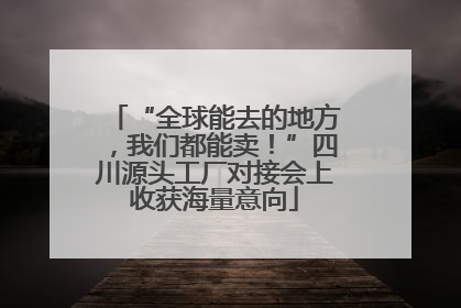 “全球能去的地方，我们都能卖！”四川源头工厂对接会上收获海量意向