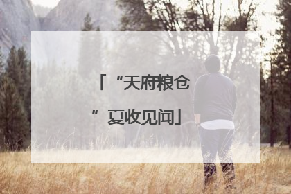 “天府粮仓”夏收见闻