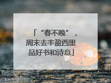“春不晚”，周末去丰盈西里品好书和诗意
