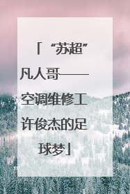 “苏超”凡人哥——空调维修工许俊杰的足球梦