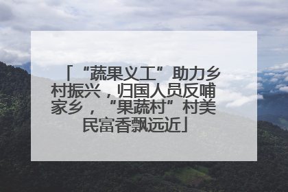 “蔬果义工”助力乡村振兴，归国人员反哺家乡，“果蔬村”村美民富香飘远近