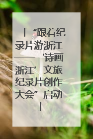 “跟着纪录片游浙江——‘诗画浙江’文旅纪录片创作大会”启动