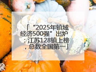 “2025年镇域经济500强”出炉：江苏128镇上榜，总数全国第一