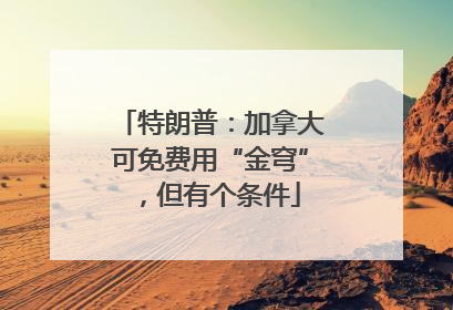 特朗普：加拿大可免费用“金穹”，但有个条件