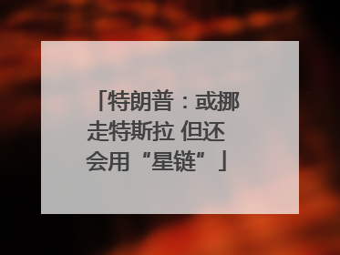 特朗普：或挪走特斯拉 但还会用“星链”