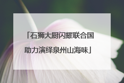石狮大厨闪耀联合国 助力演绎泉州山海味