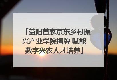 益阳首家京东乡村振兴产业学院揭牌 赋能数字兴农人才培养