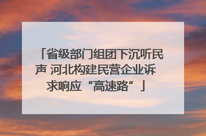 省级部门组团下沉听民声 河北构建民营企业诉求响应“高速路”