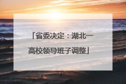 省委决定：湖北一高校领导班子调整