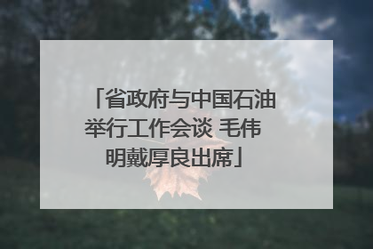 省政府与中国石油举行工作会谈 毛伟明戴厚良出席