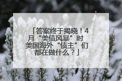 答案终于揭晓！4月“美债风暴”时 美国海外“债主”们都在做什么？