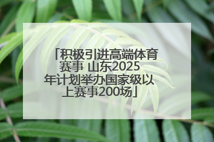 积极引进高端体育赛事 山东2025年计划举办国家级以上赛事200场