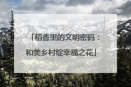 稻香里的文明密码：和美乡村绽幸福之花