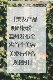 美发产品明码标价 温州发布全省首个美容美发行业合规指引