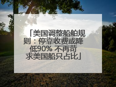 美国调整船舶规则：停靠收费或降低90% 不再苛求美国船只占比
