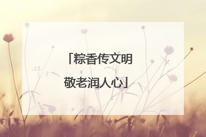 粽香传文明 敬老润人心