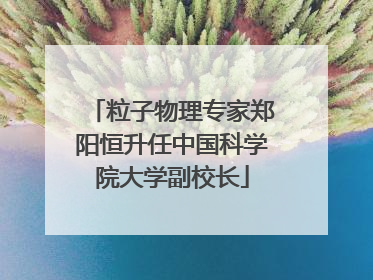 粒子物理专家郑阳恒升任中国科学院大学副校长