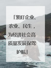 紧盯企业、农业、民生，为经济社会高质量发展保驾护航
