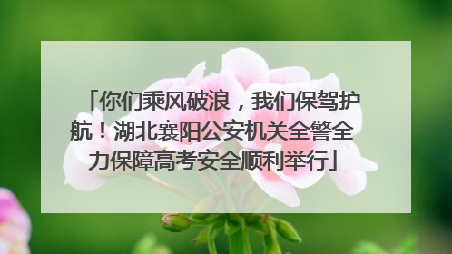 你们乘风破浪，我们保驾护航！湖北襄阳公安机关全警全力保障高考安全顺利举行