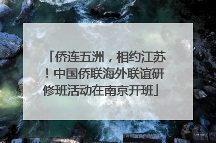 侨连五洲，相约江苏！中国侨联海外联谊研修班活动在南京开班