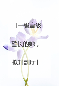 一级高级警长的她，拟升副厅