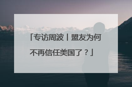 专访周波丨盟友为何不再信任美国了？
