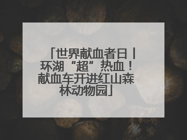 世界献血者日丨环湖“超”热血！献血车开进红山森林动物园