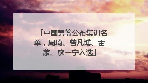 中国男篮公布集训名单，周琦、曾凡博、雷蒙、廖三宁入选