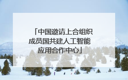 中国邀请上合组织成员国共建人工智能应用合作中心