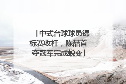 中式台球球员锦标赛收杆，陈喆首夺冠军完成蜕变