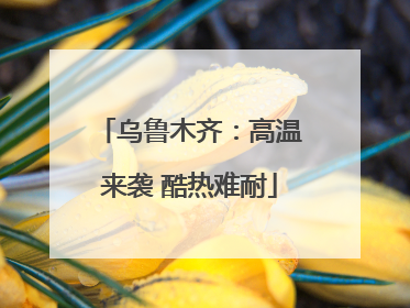 乌鲁木齐：高温来袭 酷热难耐