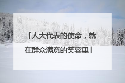 人大代表的使命，就在群众满意的笑容里