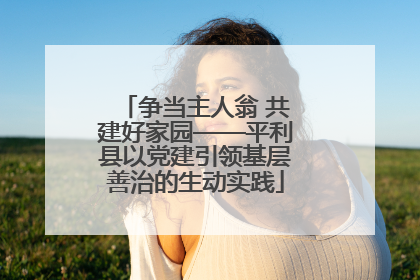 争当主人翁 共建好家园——平利县以党建引领基层善治的生动实践