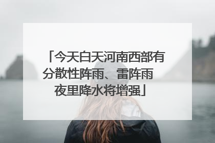 今天白天河南西部有分散性阵雨、雷阵雨 夜里降水将增强