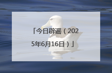 今日辟谣（2025年6月16日）