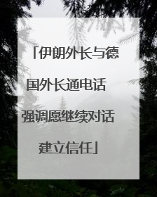 伊朗外长与德国外长通电话 强调愿继续对话建立信任