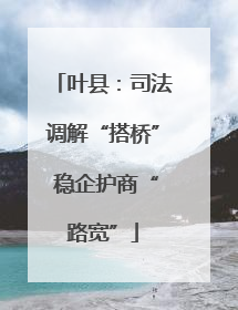 叶县：司法调解“搭桥” 稳企护商“路宽”
