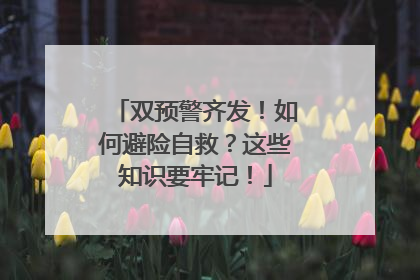 双预警齐发！如何避险自救？这些知识要牢记！