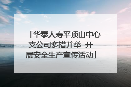 华泰人寿平顶山中心支公司多措并举  开展安全生产宣传活动