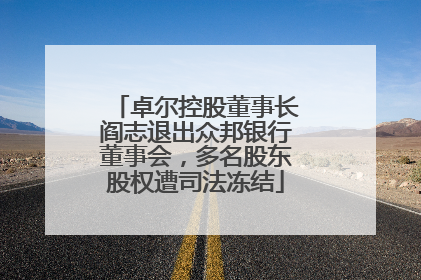 卓尔控股董事长阎志退出众邦银行董事会，多名股东股权遭司法冻结