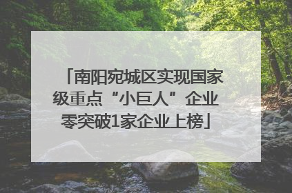南阳宛城区实现国家级重点“小巨人”企业零突破1家企业上榜