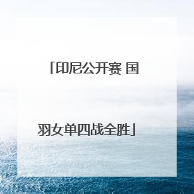 印尼公开赛 国羽女单四战全胜