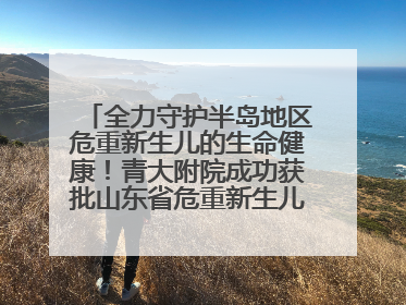 全力守护半岛地区危重新生儿的生命健康！青大附院成功获批山东省危重新生儿救治中心