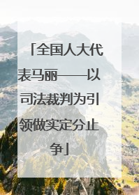 全国人大代表马丽——以司法裁判为引领做实定分止争