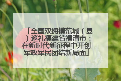 全国双拥模范城（县）巡礼福建省福清市：在新时代新征程中开创军政军民团结新局面