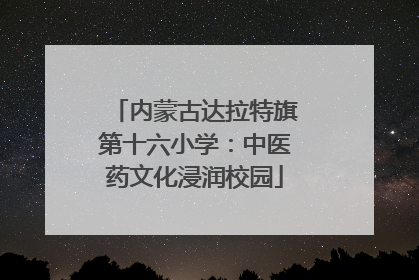 内蒙古达拉特旗第十六小学：中医药文化浸润校园