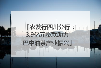 农发行四川分行：3.9亿元贷款助力巴中油茶产业振兴